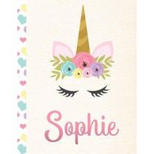 Hsc Bilişim Sophie: Personalized Unicorn Primary Handwriting Notebook For Girls With Pink Name | Dotted Midline