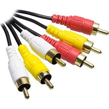 Hsc Bilişim 3 Rca + 3 Rca 1.5 Metre Tos Tos Standart Rca Kablosu