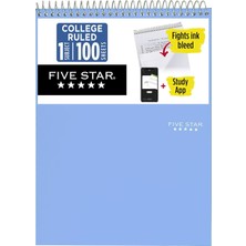Hsc Bilişim Five Star En Iyi Spiral Defter + Çalışma Uygulaması, 1 Konu, Kolej Çizgili Not Defteri, 8-1/2 "x 11