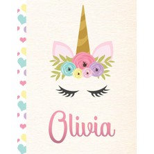 Hsc Bilişim Olivia: Personalized Unicorn Primary Handwriting Notebook For Girls With Pink Name | Dotted Midline