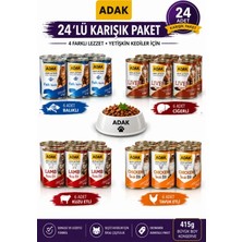 Adak 24’lü Karışık Kedi Konservesi 415G Büyük Boy – Yetişkin Kediler Için Yaş Mama Seti