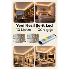 Yeni Nesil Şerit LED Seti ◆ 10 Metre Günışığı LED + 12.5 Amper 150 W Slim Trafo