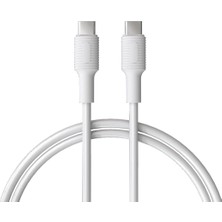 Hsc Bilişim Coral Type C-C Power Delivery Hızlı Şarj Kablosu, Beyaz Kablo, Beyaz/beyaz Uçlar (150 Cm)
