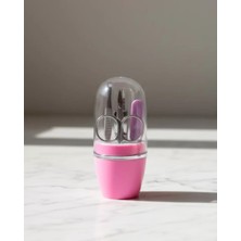 Nevamel® Tırnak Bakım Manikür Pedikür Seti 4 Parça Pembe Kompakt Taşınabilir Tasarım