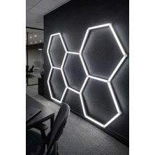 Altıgen Petek Linear Aydınlatma Hazır Set Beyaz Işık | 170X240 cm • Duvar Dekor LED Sistem