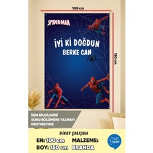 İsg Tabelam 100X150CM/DIKEY/ÖRÜMCEK Adam Temalı Doğum Günü Branda Afişi