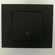 Ovivo Grano Siyah Zil Light Anahtarı Çerçeve Dahil Kapı Otomatiği
