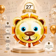 Parti Dükkanı 27 Inç Aslan Figürlü Folyo Balon Büyük Boy Helyum Uyumlu Doğum Günü Safari Jungle Parti Süsü