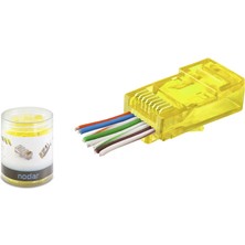 Uravas Store Cat6 Ez RJ45 Konnektör - 100 Adet Sari / Özel Plastik Kutulu ND2400