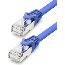 Uravas Store Cat7 Ethernet Patch Kablosu 10 Gbps 600 Mhz 30 cm - Mavi HDX5097