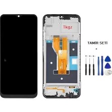 Tkgz - Oppo Realme C21 Ile Uyumlu LCD Ekran Dokunmatik Servıce Pack LCD Full Çıtalı + Tamir Kiti