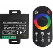Rgb LED Kumandası 288W 24A | 12V–24V Şerit LED Kontrol Cihazı • Dokunmatik Kumanda • Siyah