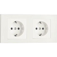 Ovivo Grano Beyaz Topraklı Priz + Topraklı Priz Set Ikili Set