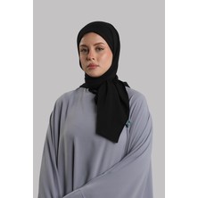 Giverny Siyah Düz Klasik Eşarp Italyan Dikişli Relax Kumaş Sade 202209_01
