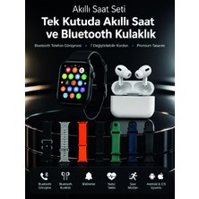 Armüz 7 Kordonlu Akıllı Saat ve Bluetooth Kulaklık Seti Nabız Takibi, Bildirimler ve Spor Modları