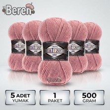 Alize Süperlana Midi - 161 Pudra - 5'li Paket - 100GR/170M - El Örgü Ipi - Atkı Hırka Yelek Kazak Şal Ipi