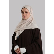 Giverny Bej Düz Klasik Eşarp Italyan Dikişli Relax Kumaş Sade 202209_12