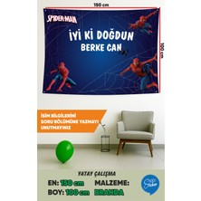 İsg Tabelam 150X100CM/YATAY/ÖRÜMCEK Adam Temalı Doğum Günü Branda Afişi