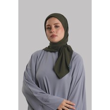 Giverny Haki Düz Klasik Eşarp Italyan Dikişli Relax Kumaş Sade 202209_09