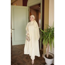 İmaj Butik Sarı Şal Detaylı Tunik Pantolonlu Takım