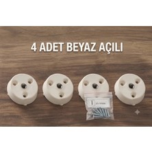 Hamadex 4'lü Açılı Beyaz Plastik Bağlantı Aparatı  Masa , Sandalye, Sehpa  (M8 Vida Girişli )