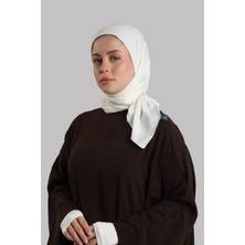 Giverny Krem Düz Klasik Eşarp Italyan Dikişli Relax Kumaş Sade 202209_40
