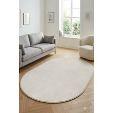 Colore Home Krem Oval Peluş Halı Oval Krem Post Halı