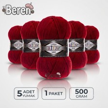 Alize Süperlana Midi - 56 Kırmızı - 5'li Paket - 100GR/170M - El Örgü Ipi - Atkı Hırka Yelek Kazak Şal Ipi