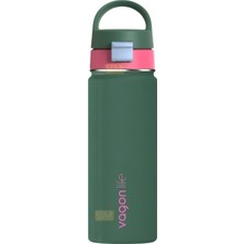 Vagonlife 550ML Yeni Koleksiyon Düz Renkli Pipetli/pipetsiz Kullanım 6 Saat Sıcak/soğuk Kulplu Paslanmaz Çelik Termos