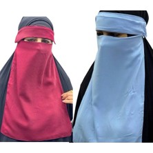 ALDAIYR 2 Adet Tesettür Medine Ipeği Gözlü Peçe Nikab