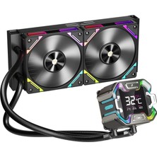 1ST Player X Starship E 240MM Siyah ARGB Dijital Ekran AM5 / LGA 1851 Işlemci Sıvı Soğutucu