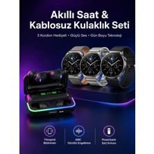 Armüz Yeni Nesil Akıllı Saat ve Bluetooth Kulaklık Titreşim Bildirimleri Uyku Takibi