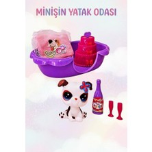 Farbu Oyuncak Petclub Sevimli Minişin Yatak Odası Oyun Seti Sevimli Beyaz Köpek ve Eğlenceli Aksesuarlı Kutu Oyuncak