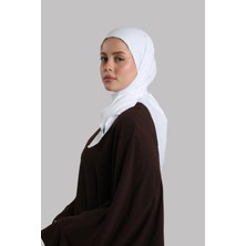 Giverny Beyaz Düz Klasik Eşarp Italyan Dikişli Relax Kumaş Sade 202209_42