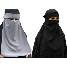 ALDAIYR 2 Adet Tesettür Medine Ipeği Gözlü Peçe Nikab