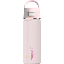 Vagonlife 550ML Yeni Koleksiyon Desenli Pipetli/pipetsiz Kullanım 6 Saat Sıcak/soğuk Kulplu Paslanmaz Çelik Termos