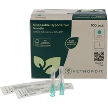 Vetnordic Enjektör Iğnesi (21G x 5/8)  0,8X16 mm  (100 Adet) Yeşil