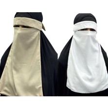 ALDAIYR 2 Adet Tesettür Medine Ipeği Gözlü Peçe Nikab