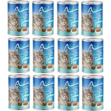 Alphapet Somonlu Ezme/pate Super Premium Kısırlaştırılmış Kedi Konservesi 400GR x 12 Adet