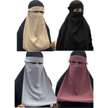 ALDAIYR 4 Adet Tesettür Medine Ipeği Gözlü Peçe Nikab