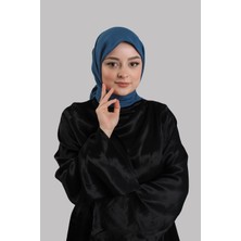 Giverny Indigo Mavi Düz Klasik Eşarp Italyan Dikişli Pamuk Caz Sade 202210_34