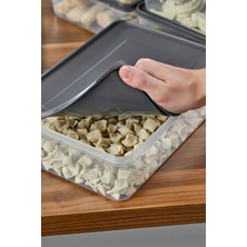 Ezupack 5x4 Lt. Buzdolabı Düzenleyici Buzluk Saklama Kabı Mikrodalga Difrize Uygun Organizer Antrasit