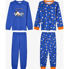 Penti Erkek Çocuk Saks Paws&play Pamuklu Uzun Kollu 2'li Pijama Takımı