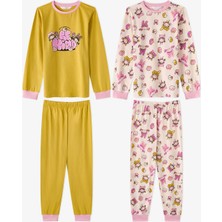Penti Kız Çocuk Kindly Friends Pamuklu Uzun Kollu 2'li Pijama Takımı