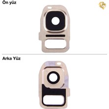 Arsking Samsung Galaxy S7 Kamera Lensi Full Altın Kamera Lensi Sade Lens Kamera Camı Kamera Merceği