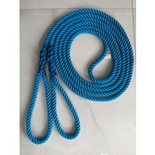 Komandor Marine 14 mm Mavi 3 Kollu Polyester Şvart Halatı 8.5 Metre - El Örgüsü Gözlü