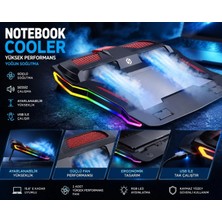 Jolita Asus Vivobook S14 OLED Uyumlu Rgb LED Işıklı Çift Fanlı Notebook Soğutucu Standı