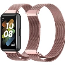 Nezih Case Huawei Band 7 Uyumlu Milano Hasır Örgü Metal Magnet Pratik Kordon