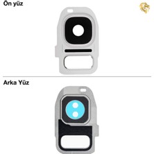 Arsking Samsung Galaxy S7 Edge Kamera Lensi Full Gümüş Kamera Lensi Sade Lens Kamera Camı Kamera Merceği
