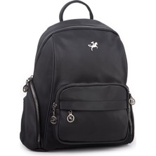 Nas Bag Kadın Çok Cepli Sırt Çantası (En :30CM x Boy:34) Siyah Buzzy
